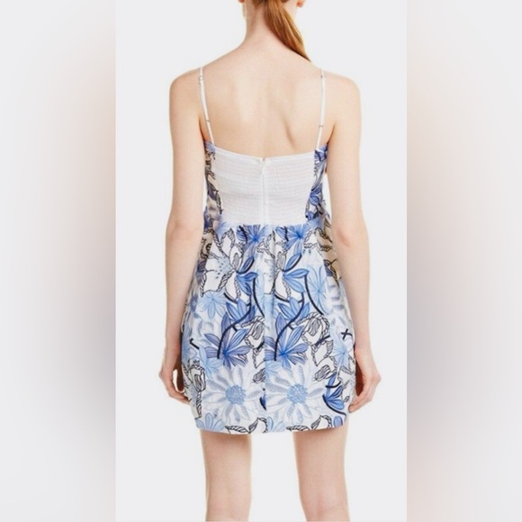 NWT! PARKER 'Jacquel' ~ White & Blue Floral Pleated A-Line
Party Dress, Sz Small - Picture 12 of 14